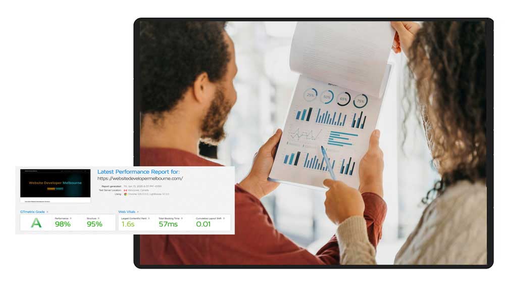 evaluating performance metrics of website as part of regular scheduled maintenance